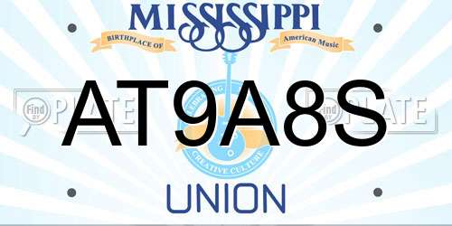 AT9A8S Mississippi License Plate