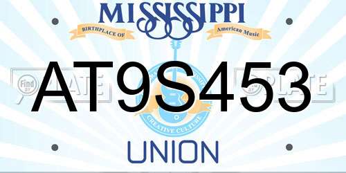 AT9S453 Mississippi License Plate