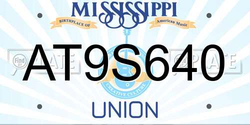 AT9S640 Mississippi License Plate