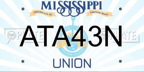 ATA43N Mississippi License Plate