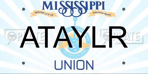 ATAYLR Mississippi License Plate