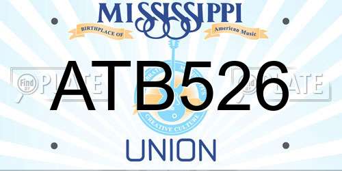 ATB526 Mississippi License Plate