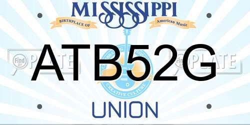 ATB52G Mississippi License Plate