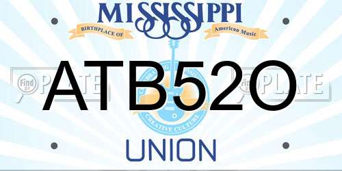 ATB52O Mississippi License Plate