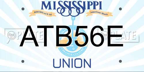 ATB56E Mississippi License Plate