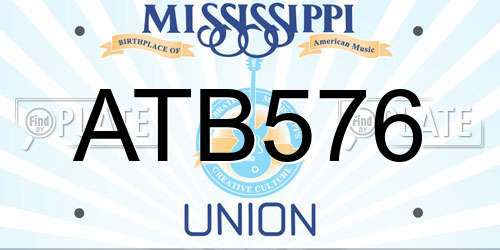 ATB576 Mississippi License Plate