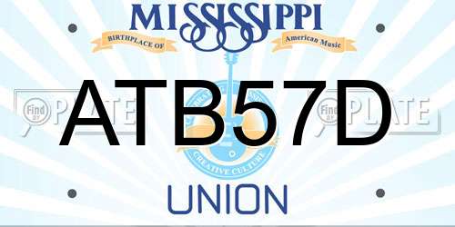 ATB57D Mississippi License Plate