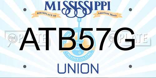 ATB57G Mississippi License Plate