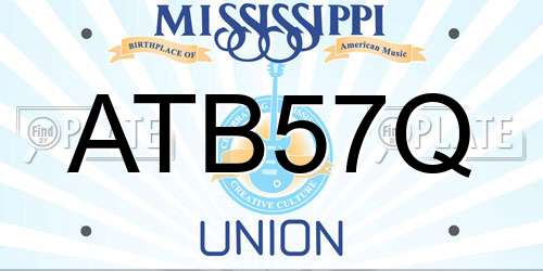 ATB57Q Mississippi License Plate