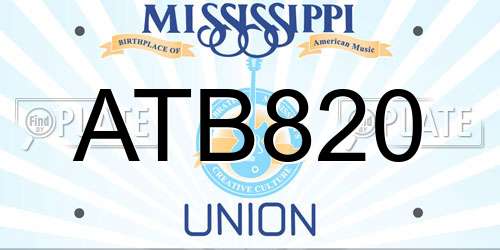ATB820 Mississippi License Plate
