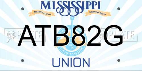 ATB82G Mississippi License Plate