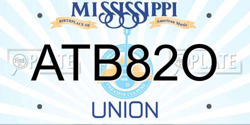 ATB82O Mississippi License Plate