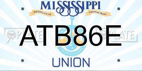 ATB86E Mississippi License Plate