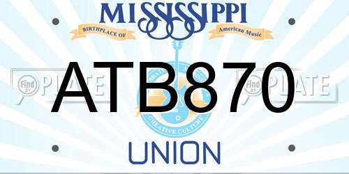 ATB870 Mississippi License Plate