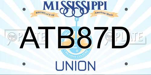ATB87D Mississippi License Plate
