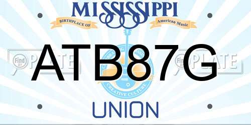 ATB87G Mississippi License Plate