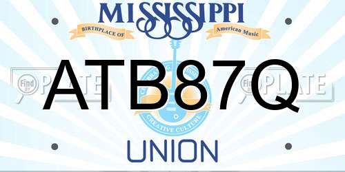 ATB87Q Mississippi License Plate