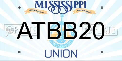 ATBB20 Mississippi License Plate