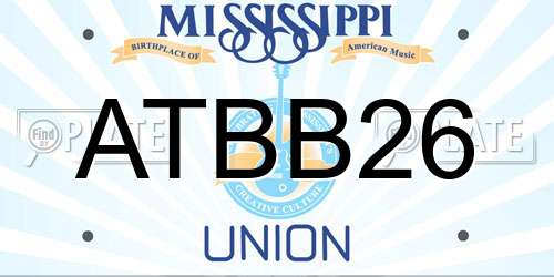 ATBB26 Mississippi License Plate