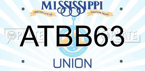ATBB63 Mississippi License Plate