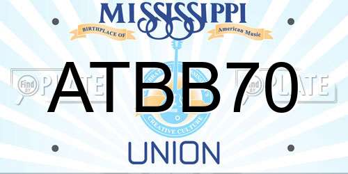 ATBB70 Mississippi License Plate