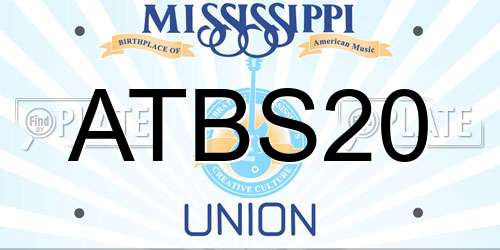 ATBS20 Mississippi License Plate