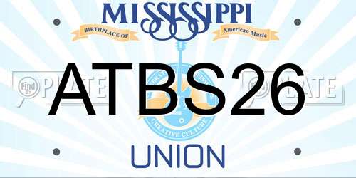 ATBS26 Mississippi License Plate