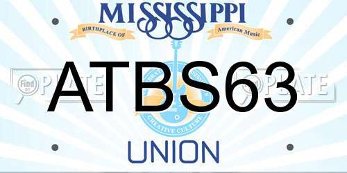 ATBS63 Mississippi License Plate