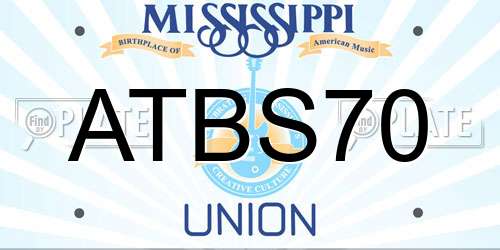 ATBS70 Mississippi License Plate