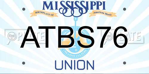 ATBS76 Mississippi License Plate