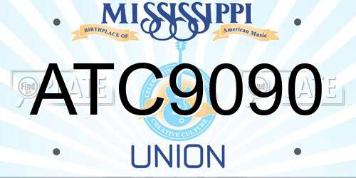 ATC9090 Mississippi License Plate