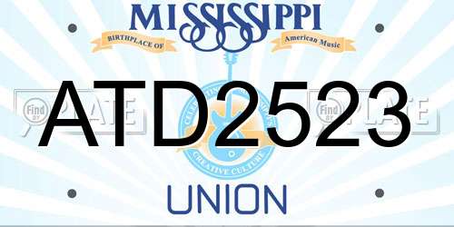 ATD2523 Mississippi License Plate