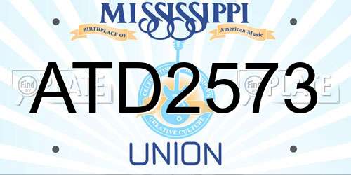 ATD2573 Mississippi License Plate