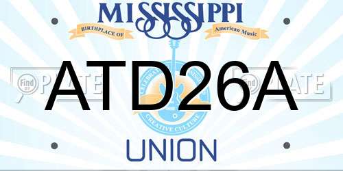 ATD26A Mississippi License Plate