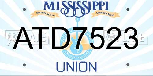 ATD7523 Mississippi License Plate