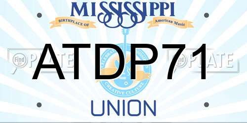 ATDP71 Mississippi License Plate