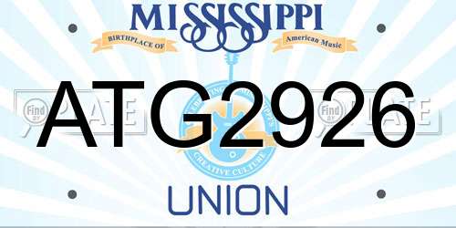 ATG2926 Mississippi License Plate