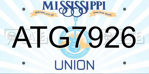 ATG7926 Mississippi License Plate
