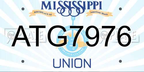 ATG7976 Mississippi License Plate