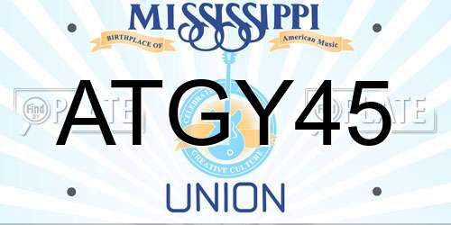 ATGY45 Mississippi License Plate