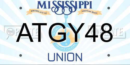 ATGY48 Mississippi License Plate