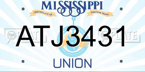 ATJ3431 Mississippi License Plate