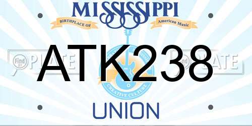ATK238 Mississippi License Plate