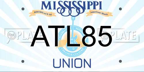 ATL85 Mississippi License Plate