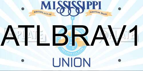 ATLBRAV1 Mississippi License Plate