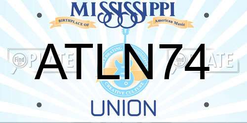 ATLN74 Mississippi License Plate