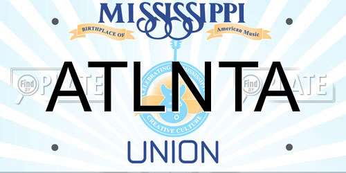 ATLNTA Mississippi License Plate
