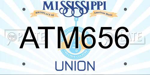ATM656 Mississippi License Plate