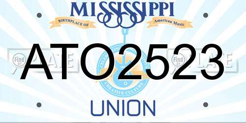 ATO2523 Mississippi License Plate