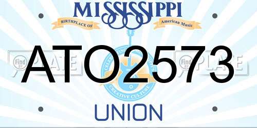 ATO2573 Mississippi License Plate